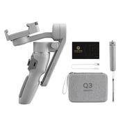 ZHIYUN Smooth Q3 Combo Package [Official ] Phone Gimbal 3-Axis Flexible Smartphone Handheld Stabilizer Gray with Fill Light for iPhone