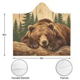 thumbnail image 3 of Forest Brown Bear Wearable Blanket Hoodies for Women Men Adults Bear Lovers Cozy Lightweight Vintage Brown Bears Hooded Blankets for Camping Home Decor Birthday Gifts 50×60 Inch, 3 of 5