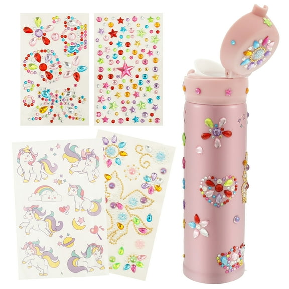 DIY Bottle Set Pink Stainless Steel Water Bottle Idea Present Child Toy Creative Children DIY Bottle Game for 5 to 12 Years Girl
