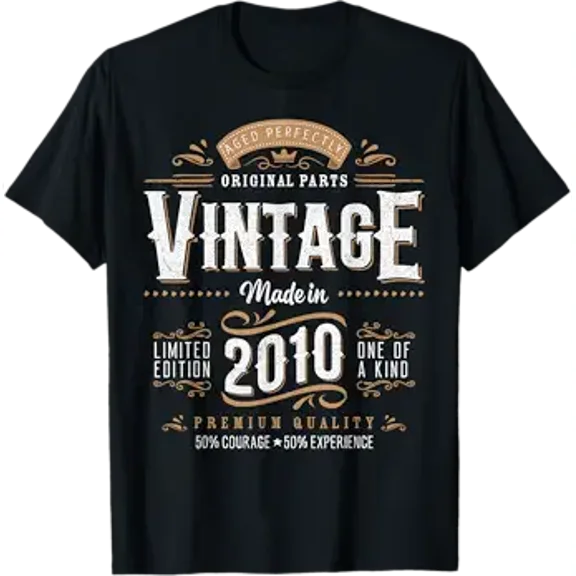 Vintage 2010 Label 16th Birthday Gift Boy Girl 16 Year Old T-Shirt