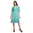 thumbnail image 1 of Moomaya Robe Midi Unie pour Femmes, Kurta de Soirée Décontractée avec Dentelle, Tenue d'Été, 1 of 6