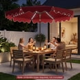 thumbnail image 4 of Gymax Solar Outdoor Market Table Umbrella w/104 Color-Changing Flowing LED Lights Red, 4 of 10