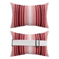 thumbnail image 2 of Pack of 2 Outdoor Lumbar Pillow Covers 11x16 Inch, Red Vertical Striped Waterproof Throw Pillow Covers Set, Farmhouse Minimalist Abstract Lines Decorative Cushion Cases for Patio Porch Car, 2 of 7
