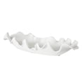 thumbnail image 3 of Uttermost Ruffled Coastal Earthenware Feathers Bowl in Matte White Glaze, 3 of 4