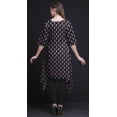 thumbnail image 3 of Bimba Kurti Asymétrique Noir à Imprimé Floral en Blocs pour Femmes, Robe d'Été Indienne Tunique XXX-Large, 3 of 6