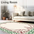 thumbnail image 2 of ODIKA 3'x5' Machine Washable Non-Slip Area Rug, Lace Hearts Tree Skirt Elegant Romance Holiday Decoration High Traffic Rug with Pad, Green, 741104, 2 of 8