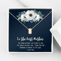 To The Best Mother Mother's Day Gift, Gift for Her, Gift for Her, Mother's Day Jewelry with Card, Card and Necklace Set for Mother's Day, Gift for Mom [Rose Gold Cube, No-Personalized Card]