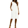 thumbnail image 1 of Vestido de Verano de Mujer con Bolsillos sin Mangas Cambio de Lino de Rodilla Vestido de Verano Casual Bolsillos Laterales de Tela Transpirable Colores Versátiles, 1 of 9