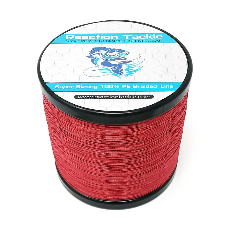 Reaction Tackle Braided Fishing Line Dark Red 80LB 1000yd 