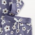 thumbnail image 4 of HCNTES Baby Girl Clothes Winter Toddler Girls Clothes Fall Winter Outfit Sets, Baby Girl Long Sleeve Round Neck Floral Drawstring Pants 0 6 12 18 24 Months 2T 3T 2 Piece, 4 of 5