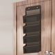 thumbnail image 5 of Organizador de armario de puerta Soporte de armario sobre puerta / armario de montaje en pared Ventana visualizada 4 bolsillos Soporte simple duradero Marron oscuro BLESIY Bolsillo de almacenamiento, 5 of 8