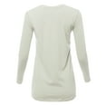 thumbnail image 3 of A2Y Women's Basic Solid Soft Cotton Long Sleeve Crew Neck Top Shirts Bone 2XL, 3 of 3