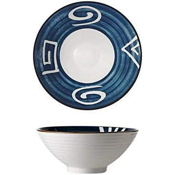 tableware Japanese Ceramic Ramen Bowl Soup Bowl Hat Bowl Noodle Salad Instant Noodle Bowl Tableware (Color : D)