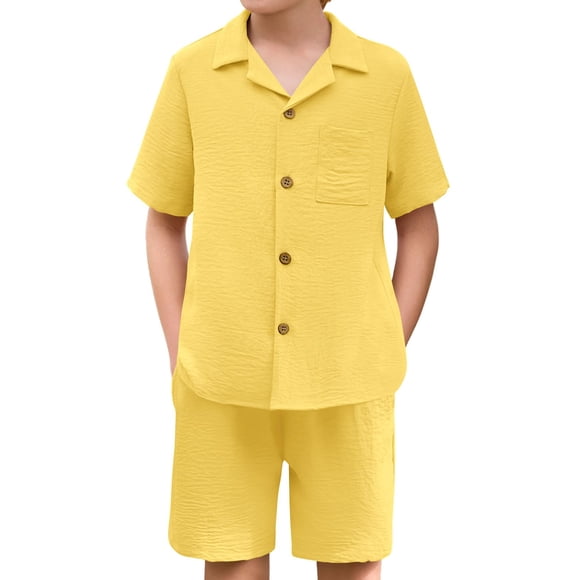 Camisa y pantalones cortos de playa Haloumoning para niños de 5 a 14 años