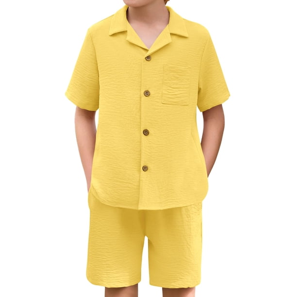 Camisa y pantalones cortos de playa Haloumoning para niños de 5 a 14 años