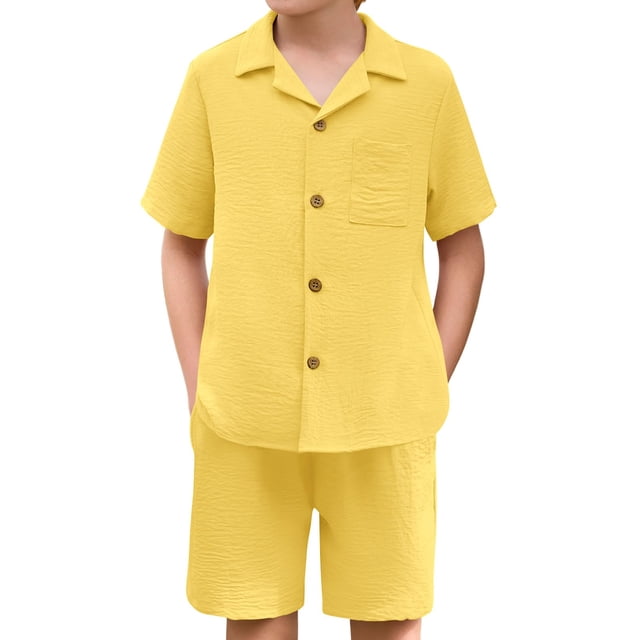 Camisa y pantalones cortos de playa Haloumoning para niños de 5 a 14 años