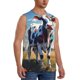 thumbnail image 2 of Balery Colorful Cow Pasture Camisetas sin mangas para hombre, absorbe la humedad y protege contra el mal olor.-XX-Large, 2 of 7