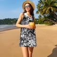 thumbnail image 3 of Balery Gothic Skull Floral Art Vestidos de verano para mujer con estampado: vestido holgado sin mangas, vestido playero informal y cómodo para días calurosos., 3 of 7