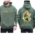 thumbnail image 3 of San Judas Tadeo White Roses Double Sided Hoodie – Saint Jude Graphic Hoodie, Mexican Catholic Faith Hoodie, Religious Gift for Men and Women, Virgen de Guadalupe Style Pullover, 3 of 7