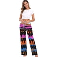 thumbnail image 6 of Women's Striped Ethnic Pajama Pants, Casual Pajama Bottoms Lounge Pants Wide Leg, 6 of 7