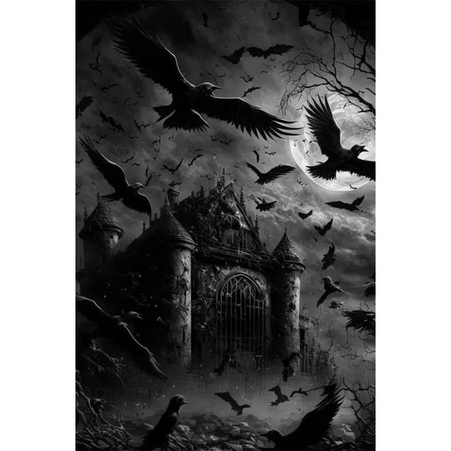 Póster Vintage de casa encantada de terror, impresiones para decoración del hogar, Halloween, La Casa de los espíritus malignos, pintura en lienzo, arte de pared