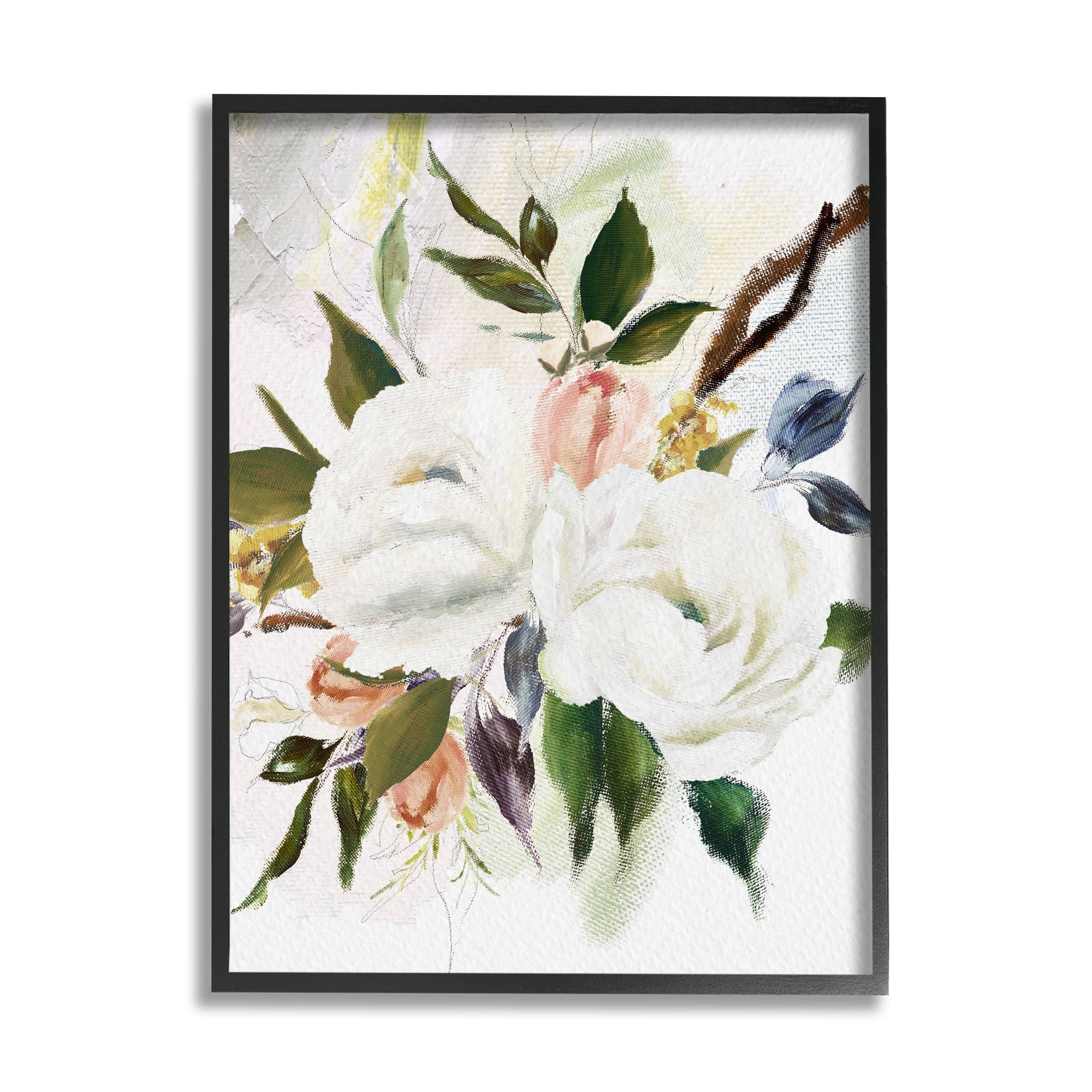 Stupell Industries White Pink Mixed Flower Buds Blooming Classic Painting Framed Wall Art, 24 x 30, Design by Amy Brinkman