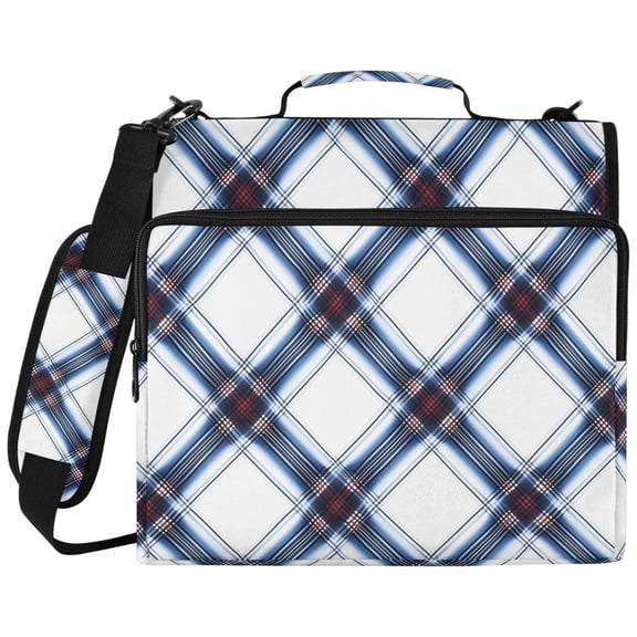 ALAZA Zipper Binder Checkered Plaid Pattern 2 inch 3 Ring 500 Sheet Capacity Trapper Keeper File Folder Organizer Bag