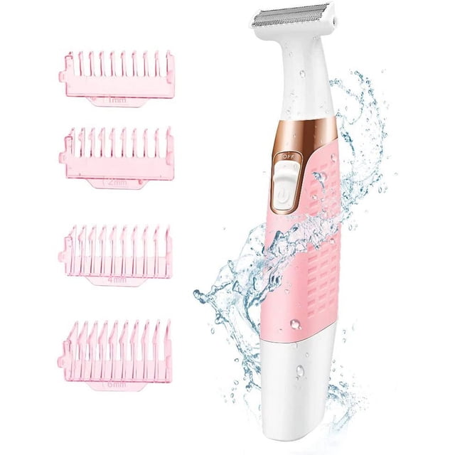 Maquinilla de afeitar eléctrica para mujer, sin dolor, 2 en 1, afeitadora en seco y húmedo, recortadora de Bikini, maquinilla de afeitar, depilación corporal para piernas y axilas de mujer Adepaton HMHZ832