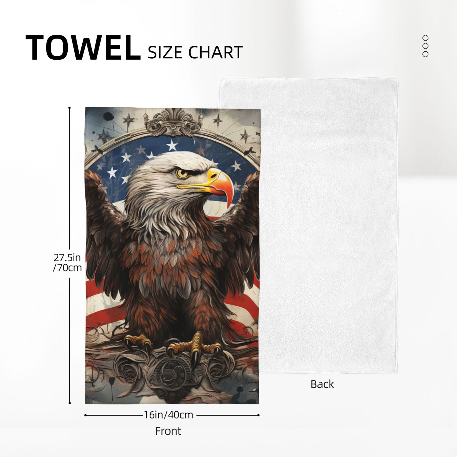 United States Navy Eagle American Flag USA 27.5" x 16" Ultra Soft Hand Towel, Face Wash Cloth for Bathroom, Gym, Travel, Pool