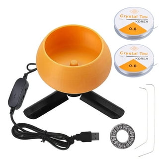 CHAOMA Electric Bead Spinner Kit with Curved Beading Needles Adjustable  Speed Stringing Bead Loader Kit Beads Spinner Bowl 