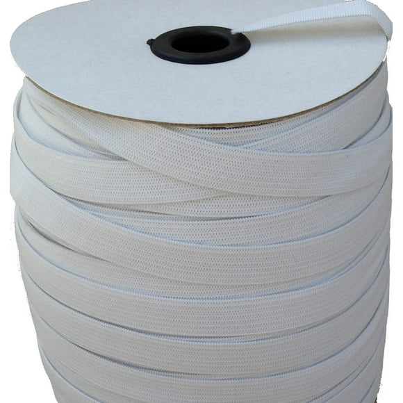 288yds Knitted Elastic band 1/4" for Waistbands Sleeves (White)