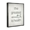 thumbnail image 3 of Stupell Industries Greatest Wealth Is Health Phrase Graphic Art Jet Black Floating Framed Canvas Print Wall Art, Design by Lil' Rue, 3 of 6