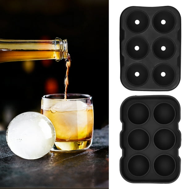 Bola 6 Cavidades DIY Cubitos De Hielo Molde Para Hacer Bolas De Hielo Bandeja De Molde Para Bar Fiesta Cóctel Uso Negro