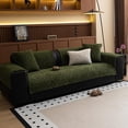 thumbnail image 2 of Huierxun Luxury Fuzzy Velvet Plush Sofa Cover Fur Soft Sectional Couch Cover Furry Fluffy Cushion Cover Non-Slip Sofa Slipcovers Warm 3D Jacquard Furniture Protector for Dogs Cats(Green,36"x70") C108, 2 of 3