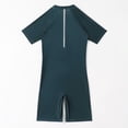 thumbnail image 5 of Godom Boys One Piece Swimsuit Short Sleeve Swim Shirt UPF 50+ Sun Protection Bathing Suits Surfing Suit for Kids, 5 of 7