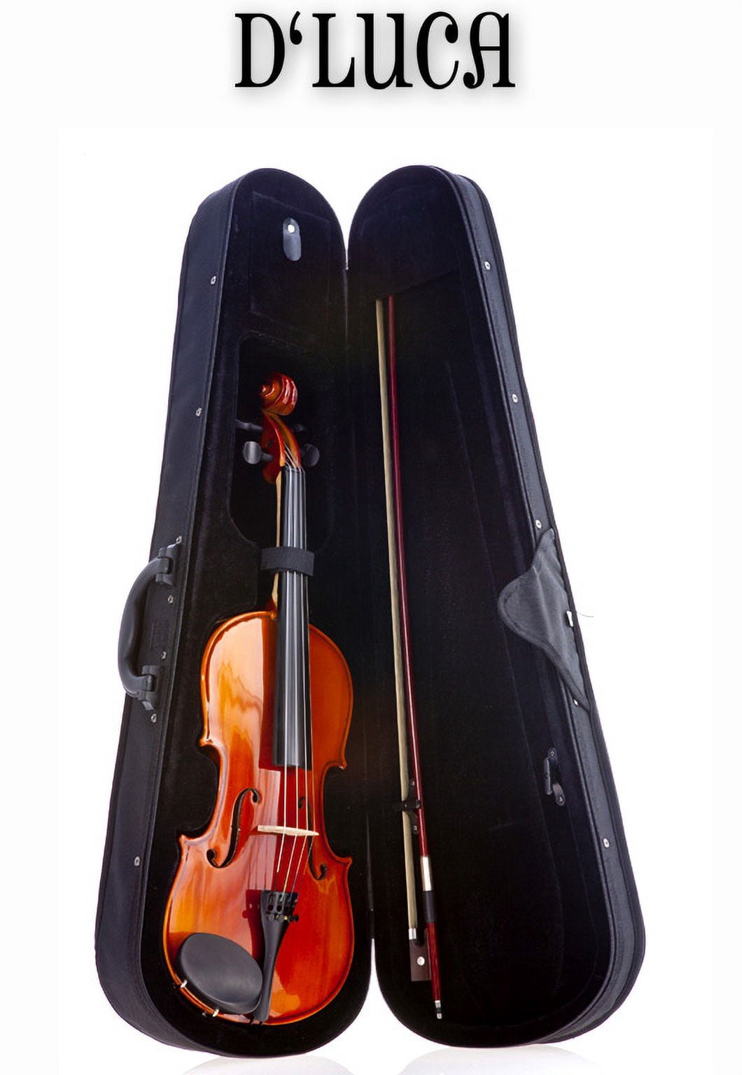 D'Luca Meister Ebony Fitted Beginner Violin Outfit 1/10