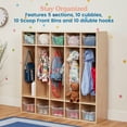 thumbnail image 5 of ECR4Kids Streamline 5-Section Coat Locker and 10 Scoop Front Bins, Classroom Furniture, Natural, 5 of 9