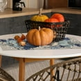thumbnail image 6 of Fall Blue White Pumpkin Dining Table Runner, Autumn Thanksgiving Maple Leaves Burlap Kitchen Decoration, Seasonal Indoor Outdoor Home Decor Party Supply 13 x 36 Inches, 6 of 6