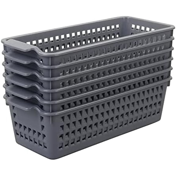 Small Plastic Storage Baskets, 6 Packs Slim Organizer Baskets$$Home Decor, Kitchen, & Other