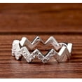 thumbnail image 3 of Half Eternity Diamond Wedding Band, Zig Zag Wavy Diamond Band, Pave Set Diamond Band Ring, 1.6 Ct Simulated Diamond, 925 Sterling Silver, Bridesmaid Gifts, 3 of 5