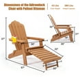 thumbnail image 4 of TALE Folding Adirondack Chair with Pull Out Ottoman with Cup Holder, Oversized, Poly Wood, Lawn Outdoor Fire Pit Chair, Weather Resistant, Suitable for Patio Deck Garden, Backyard Furniture, 4 of 14