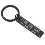 Stainless Steel Key Ring Couple Keychain I Love You More Keychain Bag Hanging Decor