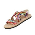 thumbnail image 2 of HTHLVMD Comfortable Boho Flat Sandals, Women's Flat Sandals Comfortable Open Toe Rubber Thong Cushion Easy to Clean for Women Indoor Outdoor Vacation, Multicolor 9.5, 2 of 5