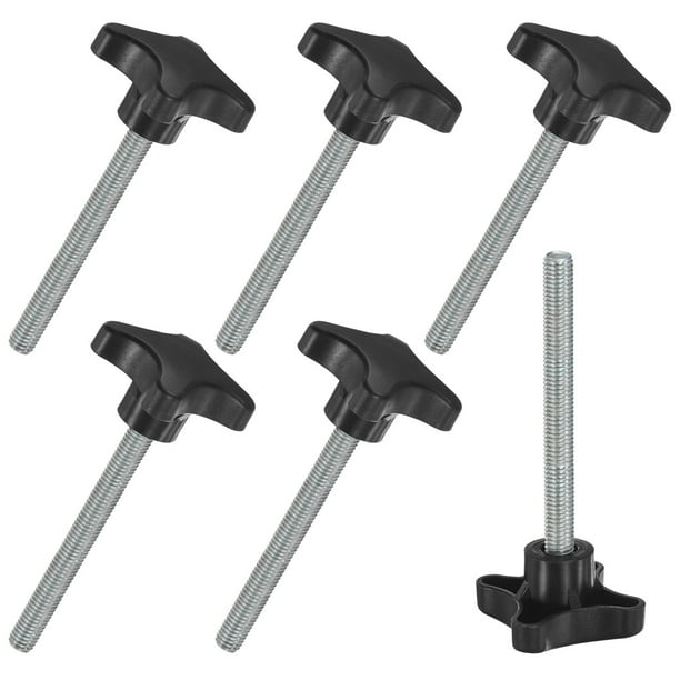 Uxcell 6-Pack Pomos de Sujeción en Forma de Estrella, Tornillos de Apriete Manual M10x100mm Mango 60mm