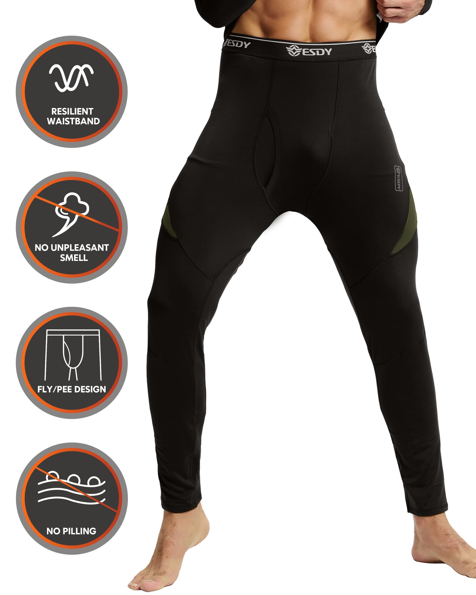 CL convallaria Mens Thermal Underwear Set with Fly, Long Johns Base ...