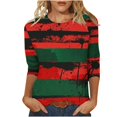 thumbnail image 1 of Pisexur Chandails en Molleton d'Halloween pour Femmes Manches 3/4 Col Rond Chandails en Molleton Graphiques Amusants Chandails à Capuchon Chandail Tops Tendance Automne Chandail Tops Blouses, 1 of 5