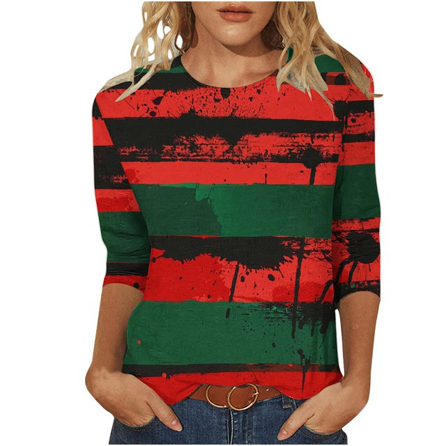 Pisexur Chandails en Molleton d'Halloween pour Femmes Manches 3/4 Col Rond Chandails en Molleton Graphiques Amusants Chandails à Capuchon Chandail Tops Tendance Automne Chandail Tops Blouses