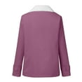 thumbnail image 4 of Women's Jacket Sherpa Fleece Lined Warm Winter Coat Button Down Casual Jacket with Pockets Light Purple 4XL, 4 of 7