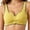 Green, variant on Women's Contrast Trim Square Neck Seamless Wireless Lounge Bra, Wide Vest Strap Medium Support Soft Sleep & Daily Casual Bra Yellow M