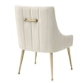 thumbnail image 3 of MEXIYA Irina Dining Chair Beige Easy Clean Velvet Upholstered Side Chair with Brushed Gold Leg, 3 of 7